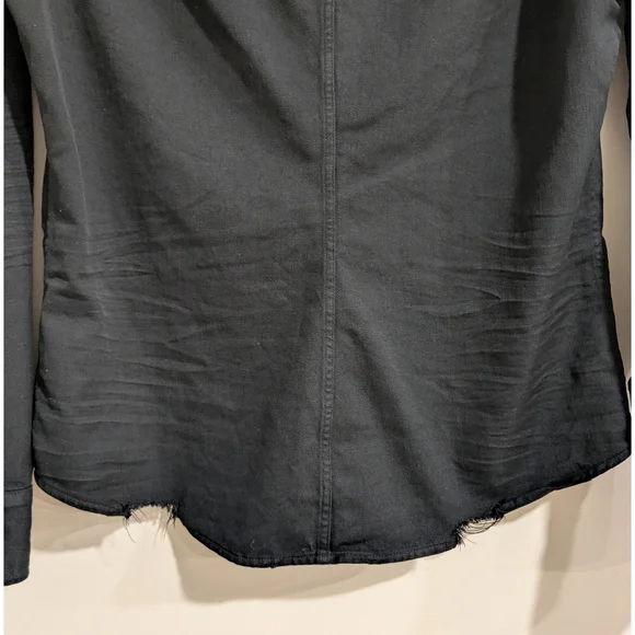 Frank & Eileen Barry Distressed Tailored Button-Up Shirt In Famous Denim - Picture 8 of 8